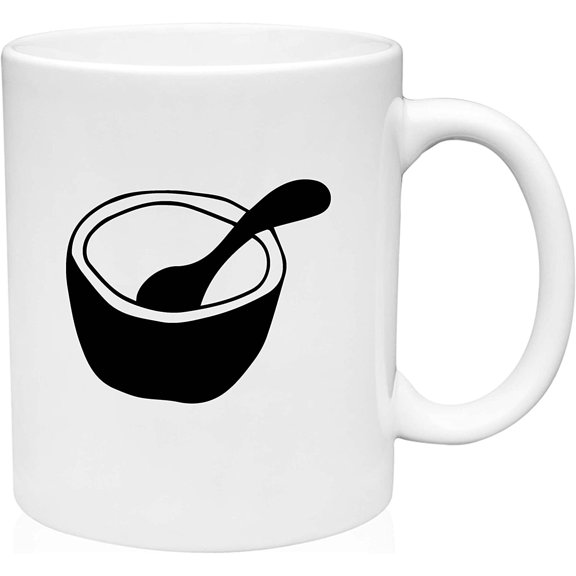 Coffee Mug Bowl And Spoon Cooking Utensils Chef Life Kitchen White Coffee Mug Funny Gift Cup