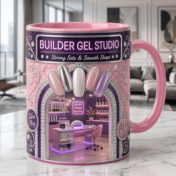 Coffee Mug Builder Gel Nail Salon Ceramic Desk Drinkware for Nail Artists