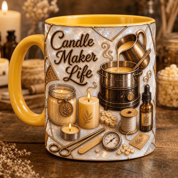 Coffee Mug Candle Maker Life Ceramic Coffee Cup for Desk or Studio Gift for Candle Makers