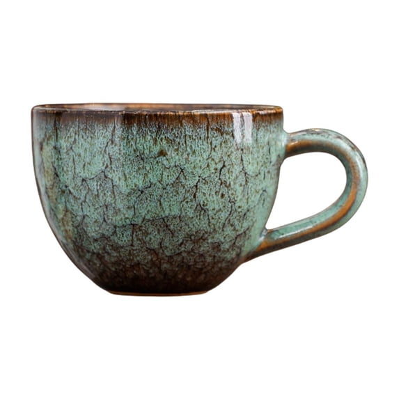 Coffee Mug - Ceramic Wide Oversized Extra Big Handle Bowls Latte Friends Mug Gaint Cereal Oatmeal Cappuccino Cup Green