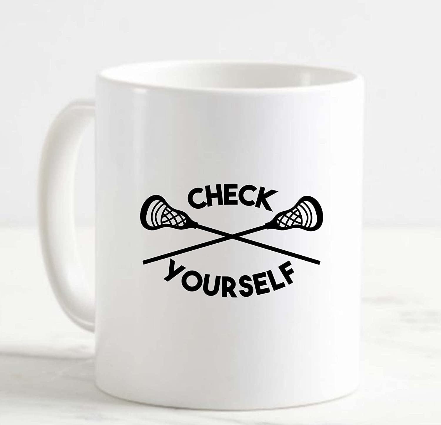 Coffee Mug Check Yourself Lacrosse Sports Recreation Teams White Cup
