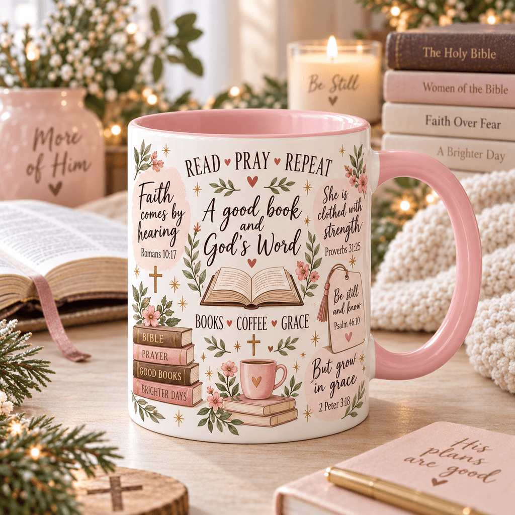 Coffee Mug Christian Reader Faith Book Lover for Morning Devotions ...