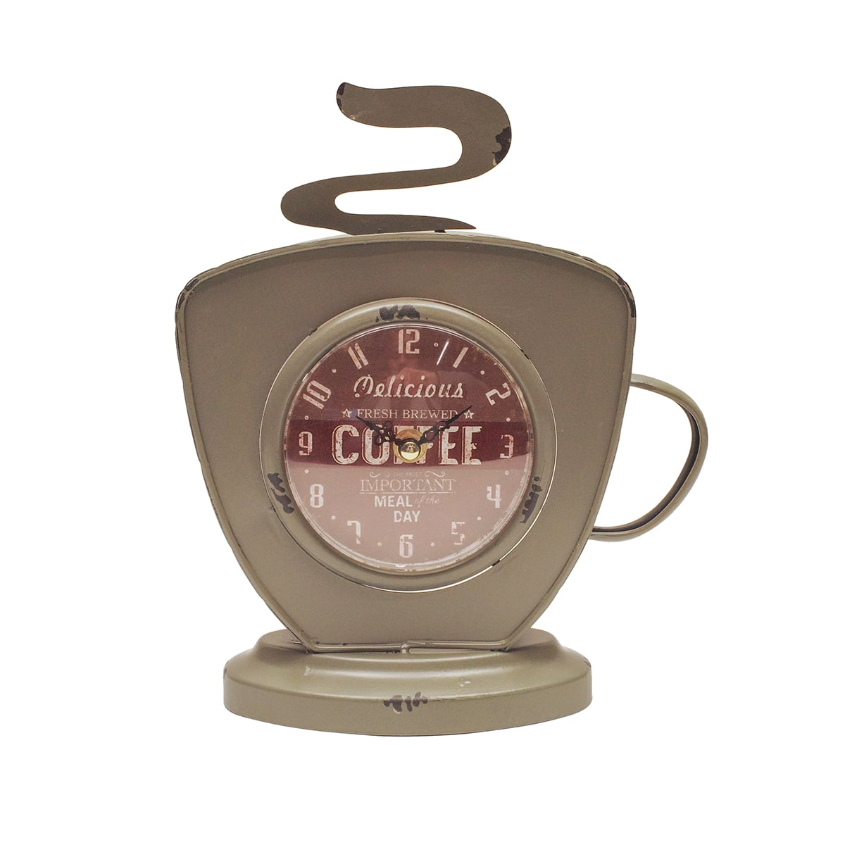Decorative Rustic Coffee Mug Clock Instant Brew Cup Farmhouse Kitchen Home Decor Decorative Rustic Coffee Mug Clock Instant Brew Cup Farmhouse Kitchen Home Decor