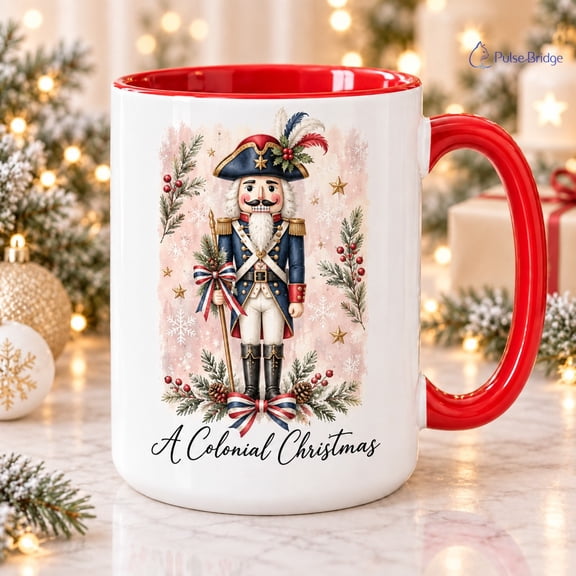 Coffee Mug Colonial Nutcracker Christmas Hot Drink Gift for Holiday Hosts
