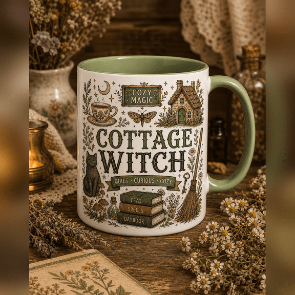 Coffee Mug Cottage Witch Cozy Magic Ceramic Drinkware for Tea and Coffee Lovers