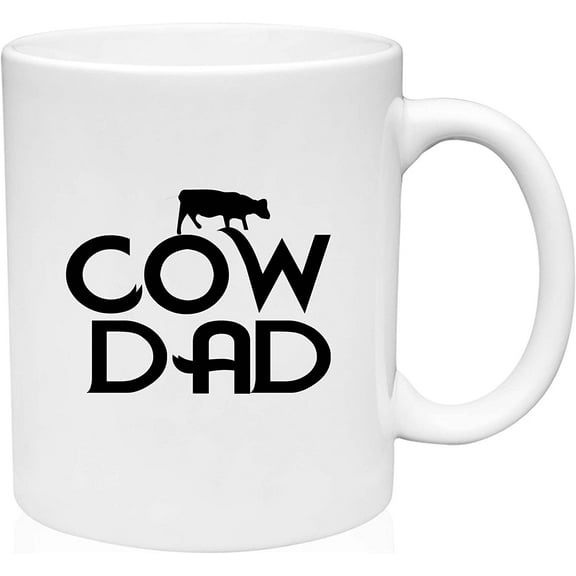 Coffee Mug Cow Dad Farm Animals Farmer Moo Milk White Coffee Mug Funny Gift Cup