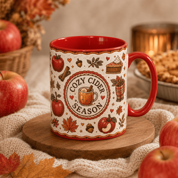 Coffee Mug Cozy Cider Season for Fall Coffee Breaks and Thanksgiving Gatherings