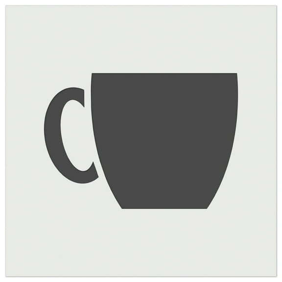 Coffee Mug Cup Solid DIY Cookie Wall Craft Stencil - 4.5 Inch