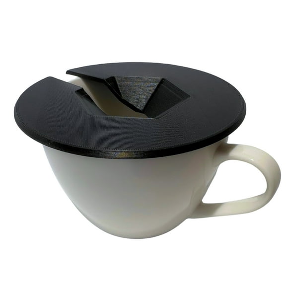 Coffee Mug Cup Splash Splatter Guard Screen compatible with Keurig and other single serve brewing machines by 1058 DESIGNS (Black)