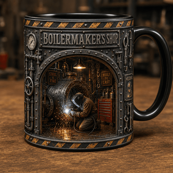 Coffee Mug Custom Welder Garage Ceramic for Coffee Breaks Boilermaker Gift