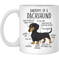 Coffee Mug, Cute Dachshund Gift, Dog Lover, Gift For Her, Him, Dachshund Mom, Dad, Anatomy, Birthday, Anatomy Of A Dachshund Mug 11oz