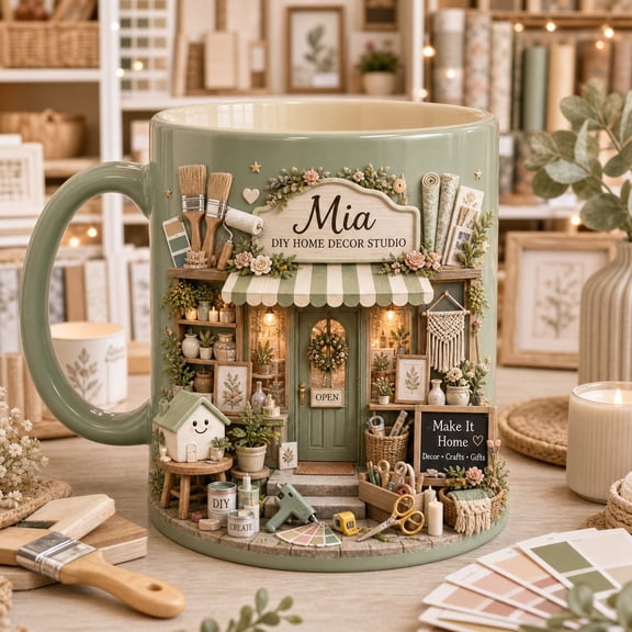 Coffee Mug DIY Home Decor Studio Ceramic Cup for Coffee and Craft Lovers