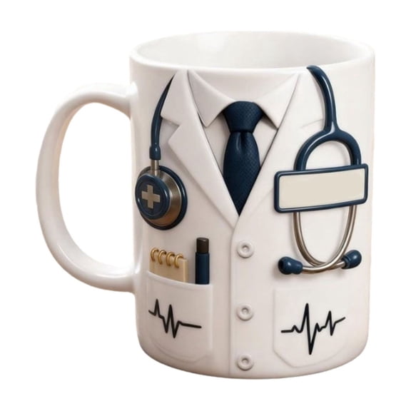 Coffee Mug Doctor Coat Style Ceramic Commemorative Gift for Doctors and Students