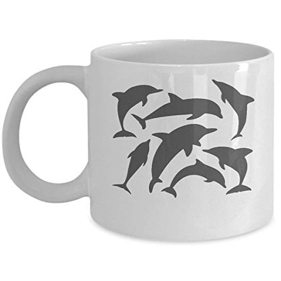 Dolphin 11 oz Coffee Mug - Outdoor Gifts White Ceramic
