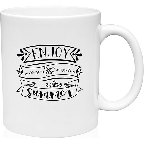 Coffee Mug Enjoy The Summer Beach Fun Hot season Weather White Coffee Mug Funny Gift Cup