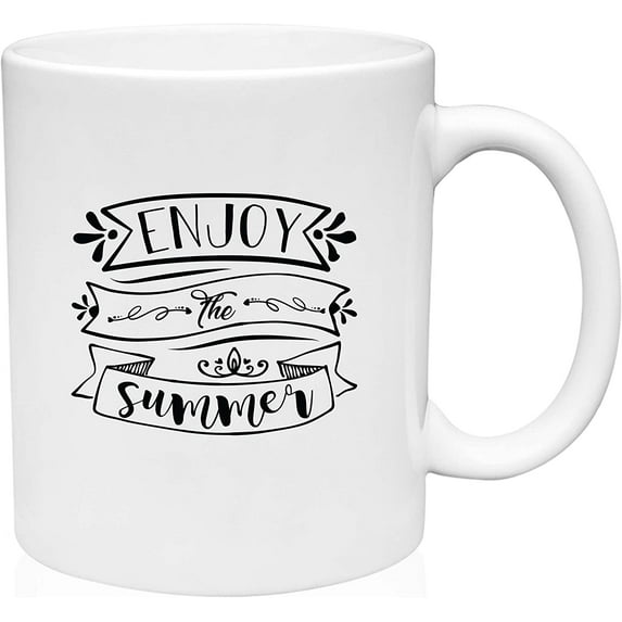 Coffee Mug Enjoy The Summer Beach Fun Hot season Weather White Coffee Mug Funny Gift Cup