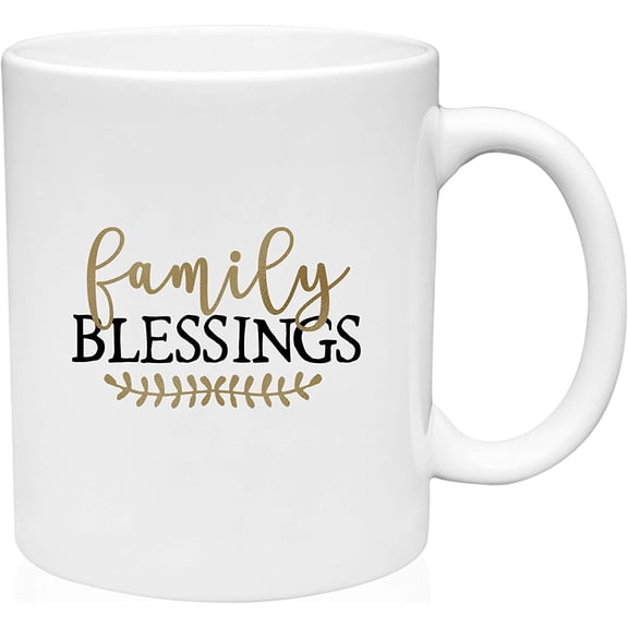 Coffee Mug Family Blessings Home Love Marriage Christian Jesus God Parents White Coffee Mug Funny Gift Cup