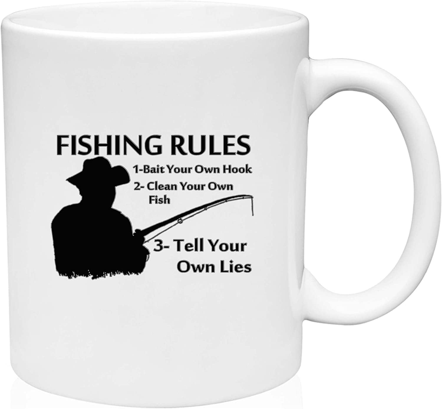 Coffee Mug Fishing Rules Hunting White Coffee Mug Funny Gifts Cup