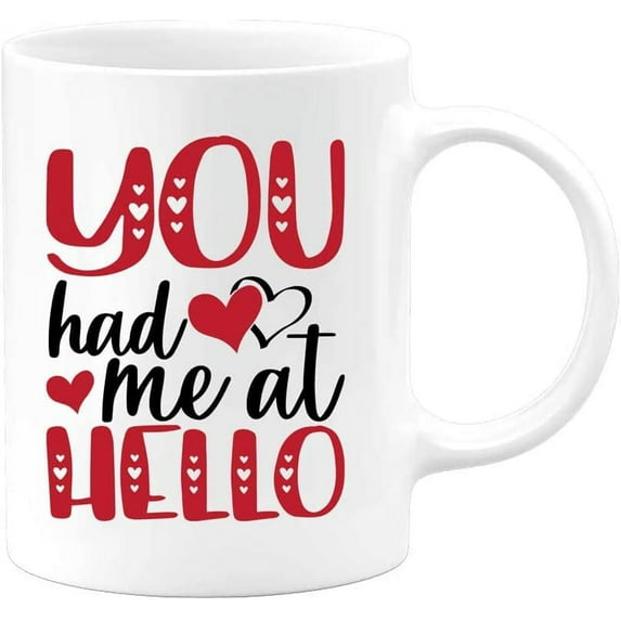 Coffee Mug Gift | You Had Me At Hello | Anniversary Love Valentine Day Present | Cute Funny Tea Cup For Couples | Wedding Birthday Friends Travel Tumbler