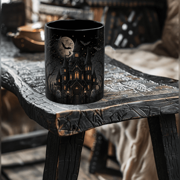 Coffee Mug Gothic Haunted Mansion Ceramic Morning Coffee Halloween Gift for Gothic Fans
