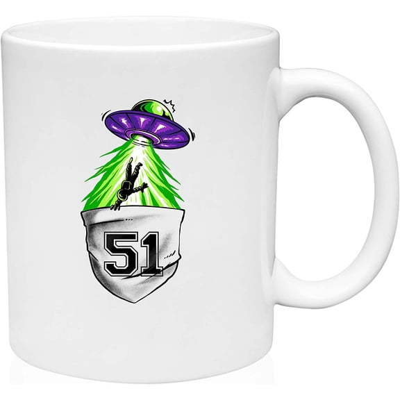 Coffee Mug Halloween Decorations Aliens Area 51 Scary Halloween White Coffee Mug Funny Gift Cup