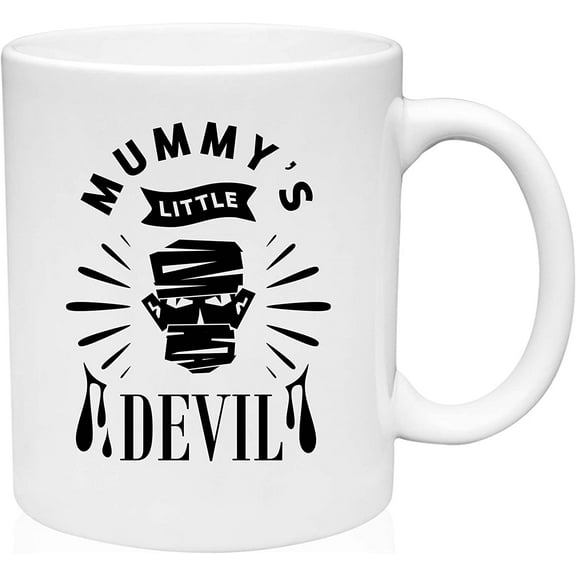 Coffee Mug Halloween Decorations Mummys Little Devil White Coffee Mug Funny Gift Cup