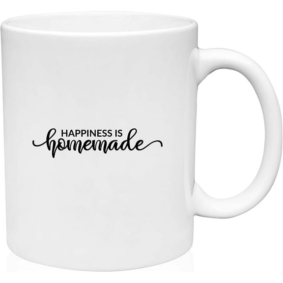 Coffee Mug Happiness Is Homemade Crafty DIY Cute Artist Artsy Makers White Coffee Mug Funny Gift Cup