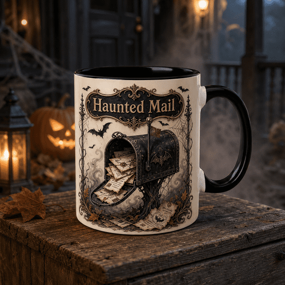 Coffee Mug Haunted Mail Halloween Ceramic Morning Coffee Cup for Spooky Season Fans
