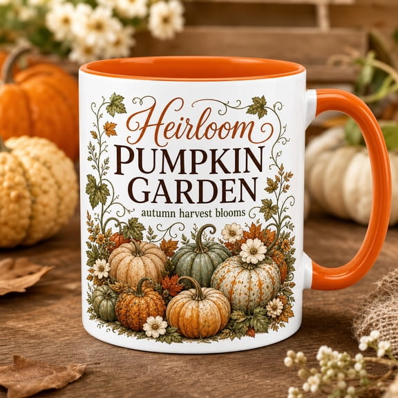 Coffee Mug Heirloom Pumpkin Garden for Coffee and Tea Fall Lovers