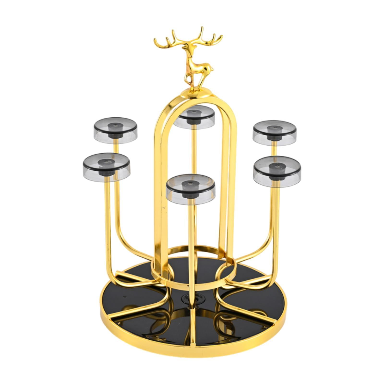 Coffee Mug Holder Drying Rack Stand Gold with Elk Design 360 Rotating ...