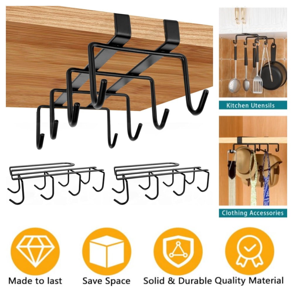 Coffee Mug Holder Under Cabinet Cup Rack 2pcs Under Shelf Mug Hanger ...