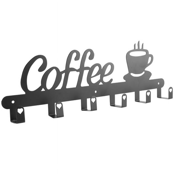 Coffee Mug Holder Wall Mounted,Coffee Bar Decor Sign,Coffee Cup Rack Holds,Coffee Sign M wm25