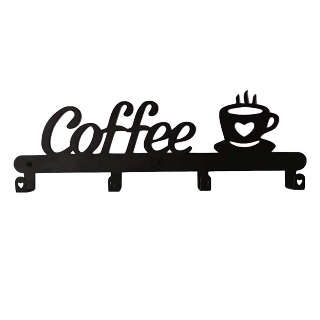 Coffee Mug Holder Wall Mounted Coffee Cup Rack Holds 4 Cups Hanging ...