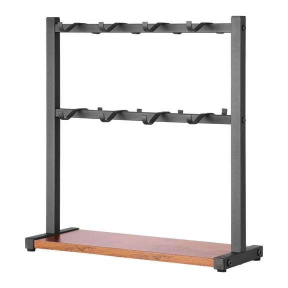 Coffee Mug Holder for Countertop, 16 Cup Rack, 2 Tier Mug Tree Stand, Carbon Steel & Wood Display, Matte Black - Home & Office Storage