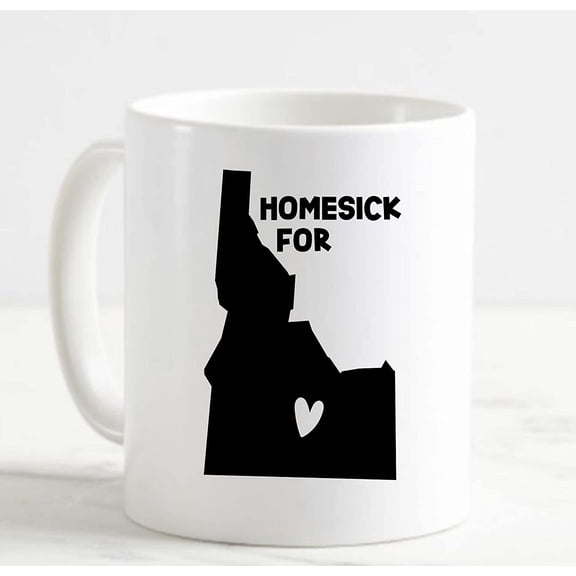 Coffee Mug Homesick For Idaho Love Home Hometown Heart Native White Cup Funny Gifts for work office him her