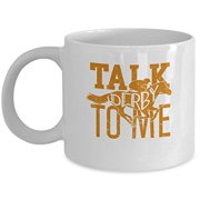 Horse 11 oz Coffee Mug - Talk Derby To Me White Ceramic Gift