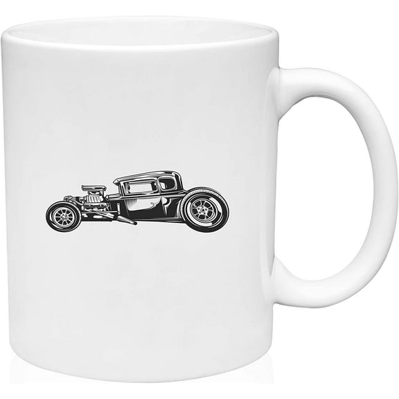 Coffee Mug Hot Rod Old Classic Car American Made Cruising White Coffee Mug Funny Gift Cup