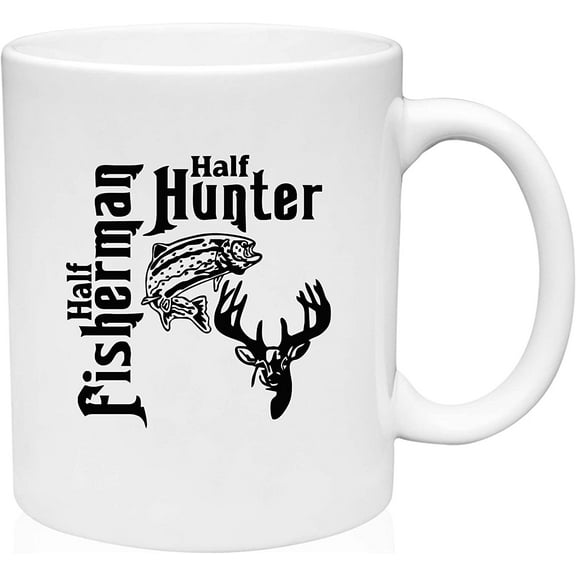 Coffee Mug Hunting Fishing Rustic Farmhouse Hunting White Coffee Mug Funny Gifts Cup