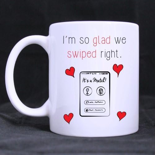 Coffee Mug I''m So Happy I Swiped Right Tea Cup Ceramic Coffee Mug 11 Ounce