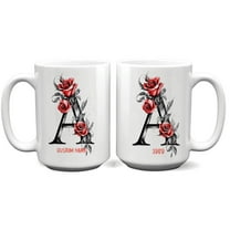 Coffee Mug with Initial A for Women, Personalized Name Cup for Birthday, Mother's Day, Father's Day, Office Use, or Everyday Beverage – 11oz Ceramic Mug