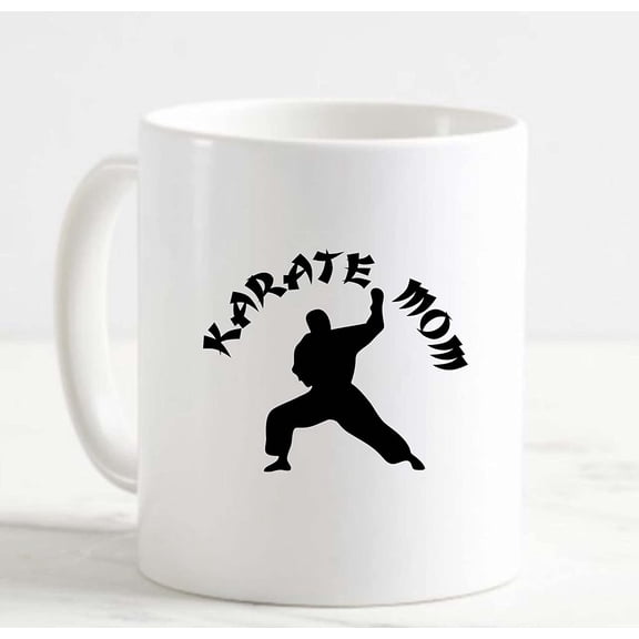 Coffee Mug Karate Mom Takeout Boy Proud Supporter Discipline Sports White Cup Funny Gifts for work office him her