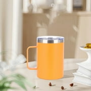 Coffee Mug with Lid,Insulated Tumbler with Handle,8 oz Stainless Steel Cup for Home,Office,Camping,Thermal Insulation Outdoor Portable Comfortable Handle Heat and Cold Available