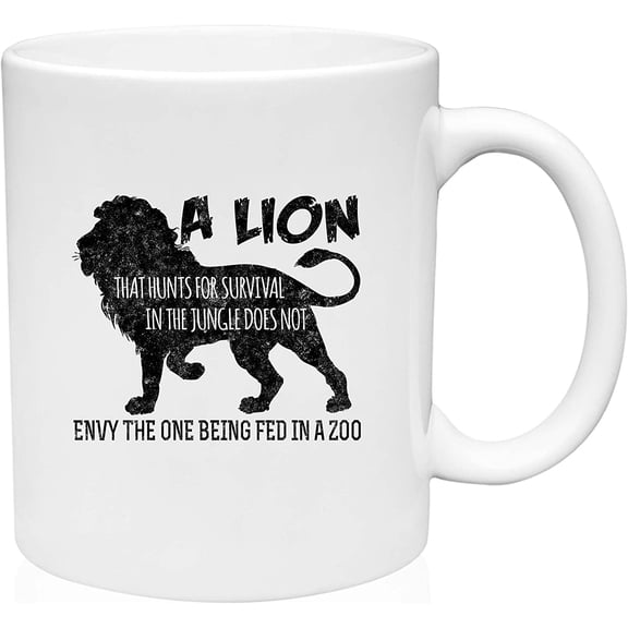 Coffee Mug Lion hunts for survival in Jungle envy lions zoo White Coffee Mug Funny Gift Cup
