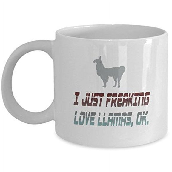 Llama 11 oz Coffee Mug - I Just Freaking White Ceramic Gift
