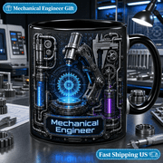 Coffee Mug Mechanical Engineer Neon Tech Desk Drinkware Gift for Engineers