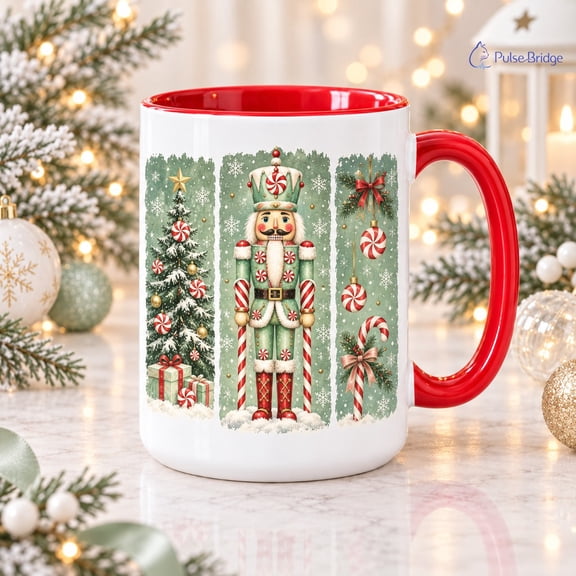 Coffee Mug Mint Peppermint Nutcracker Holiday Drinkware Gift for Christmas