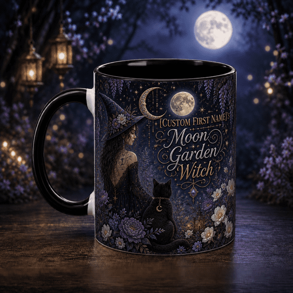 Coffee Mug Moon Garden Witch Personalized Morning Cup for Witchy Coffee Lovers