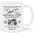thumbnail image 1 of Coffee Mug For Motorcycle Biker Lovers Daughter From Mom Dad Funny Biker Gifts Once Upon A Time Girl Loves Cat White Ceramic 11 15oz Tea Cup Gifts For Family Parents Friends On Birthday, 1 of 8