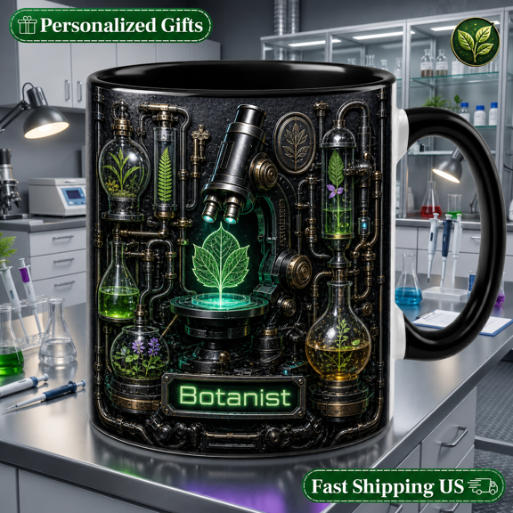Coffee Mug Neon Botanical Science Lab Ceramic for Desk Coffee Breaks for Botanists