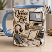 Coffee Mug Office Life Desk Graphic for Administrative Assistant Christmas Gift
